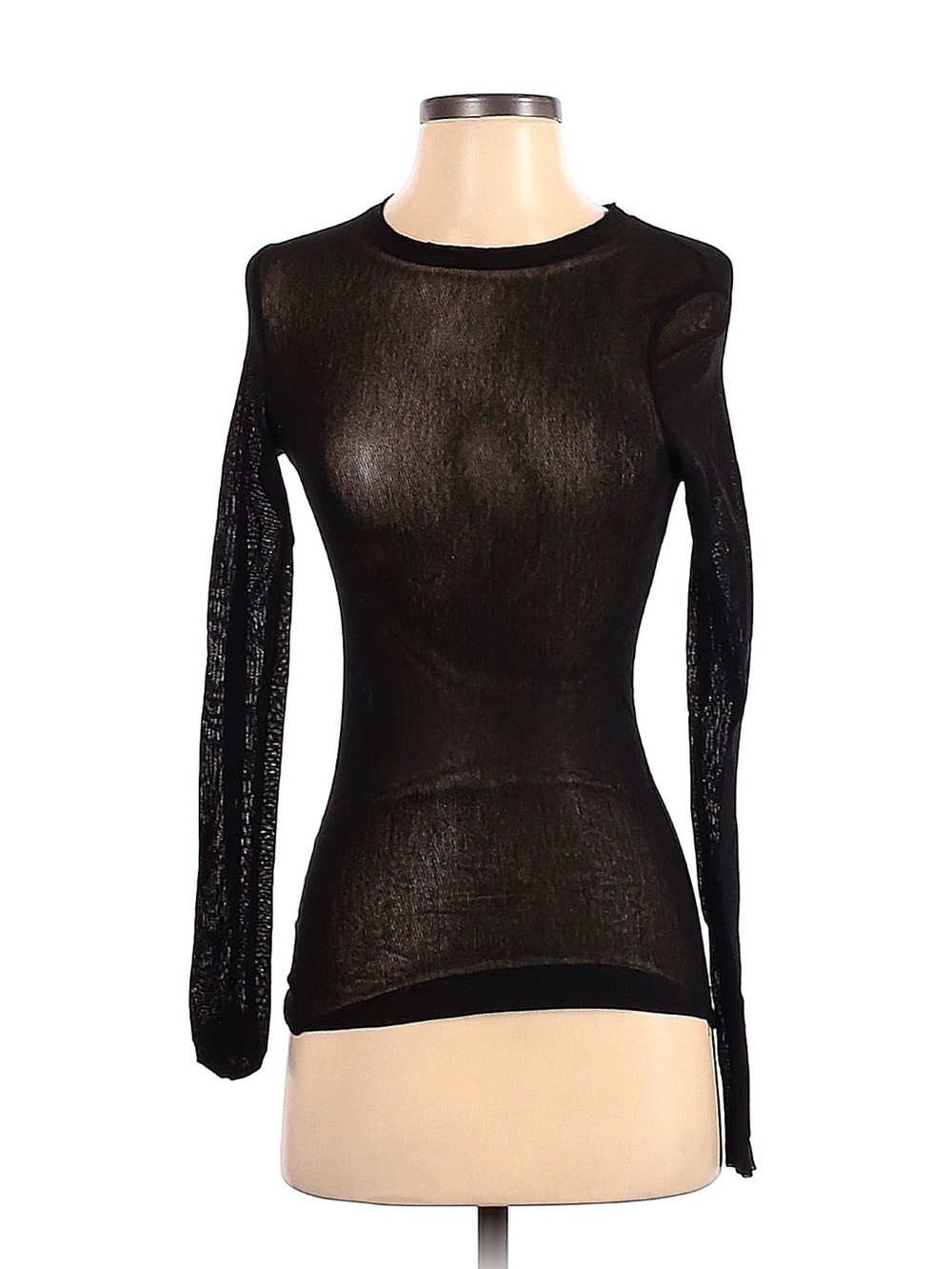 Lilith Women’s Black Sheer Long-Sleeve Top